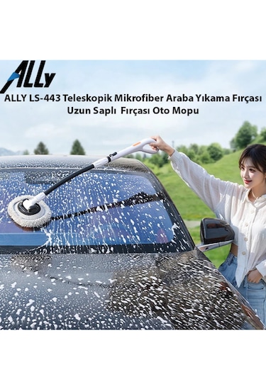 Mefa Ös Teleskopik Mikrofiber Araba Yıkama Fırçası Uzun Saplı Fır
