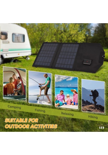 Hfambition 5v 7w Çift Katlı Güneş Paneli - Usb Portlu Cep Telefonu Ve Powerbank Şarj Cihazı