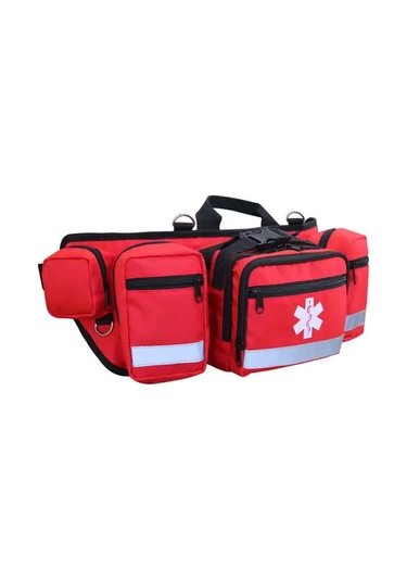 Maxaccess Kırmızı Outdoor Portatif Bel Çantası, Kurtarma Tıbbi Çantası Kompakt Depolama Organiz