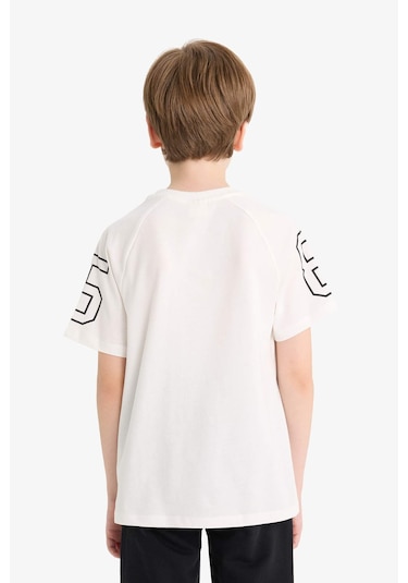 Defacto Erkek Çocuk 2li Takım Baskılı Kısa Kollu Tişört Eşofman Altı D9884a825auwt32 Beyaz