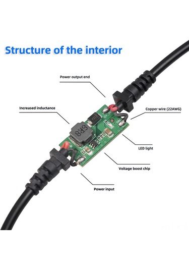 Xindoker Sürücü Kaydedici İçin Type-c'den Sigara Çakmak Adaptörüne 5v-12v 12w Artırıcı Kablosu Siyah - Ev Kullanıma Uygun, Dayanıklı Malzeme