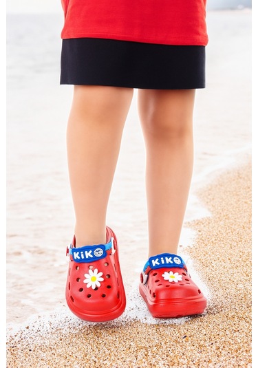 Kiko Kids Twg 755-1 Plaj Havuz Eva Kız Çocuk Terlik Kırmızı