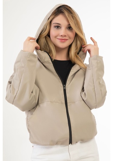 Riverstorm Kadın Taş Su Ve Rüzgar Geçirmez Kapüşonlu Cepli Oversize Yağmurluk - Rüzgarlık Taş