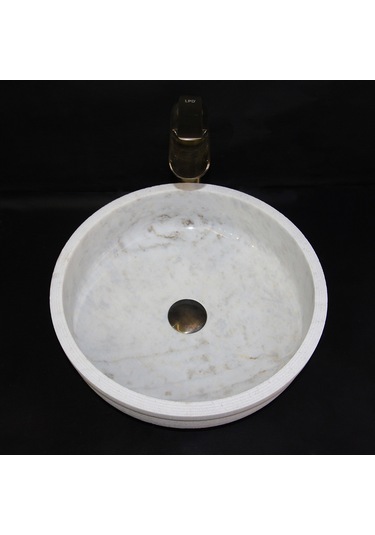 Afyon Beyaz Dışı Taramalı Yuvarlak Lavabo