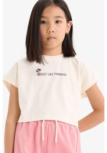 DeFacto Kız Çocuk 2'li Takım Baskılı Kısa Kollu Tişört Beli Lastikli Şort E3819A825SMER233 Ekru DeFacto Kız Çocuk 2'li Takım Baskılı Kısa Kollu Tişört Beli Lastikli Şort E3819A825SMER233 Ekru