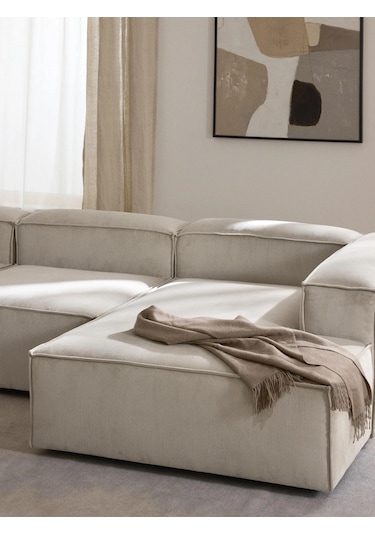 Most Mollis Plus Sağ Köşe Dinlenme 01 Fitilli Kırık Beyaz Kadife