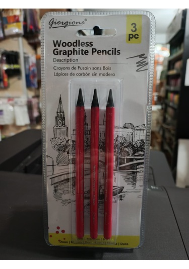 Giorgione Graphite Kömür Kalem 3lü Set Ağaçsız Gövde,soft-medium-hard Yumuşaklık Seçenekli