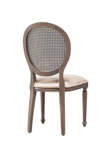 Madalyon Hazeranlı Ahşap Klasik Sandalye Ceviz - Beyaz