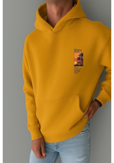 Sunset Baskılı Sweatshırt Sari