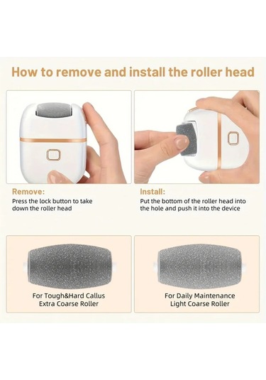 Primepickings Feıyba Bs Şarj Edilebilir 3 Taşlama Başlıklı 2 Hızlı Ayak El Taşlama Makinesi Çatlak Topuklar Ve Tırnak Bakımı İçin