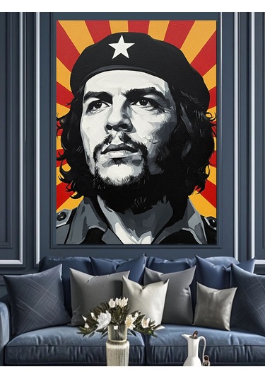Che Guevara Popart Portre Dekoratif Kanvas - Mdf Ahşap Tablo