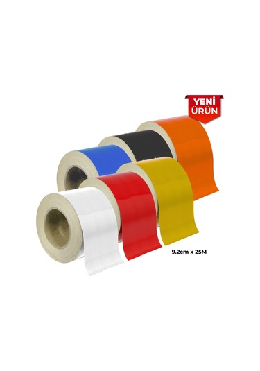 Reflektif Fosforlu Şerit Bant, Düz Reflekte İkaz Bandı 9.2cm X 25m - Beyaz 5401