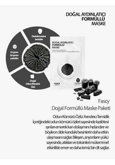 Fascy Doğal Odun Kömürü Özlü Aydınlatıcı Maske 23 G