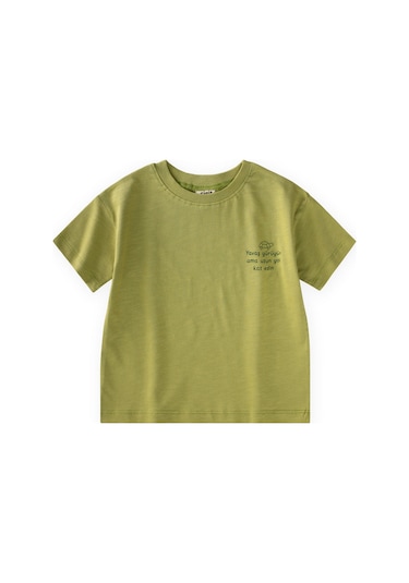 Cigit Slogan Baskılı T-shirt 2-10 Yaş Lime Yeşil