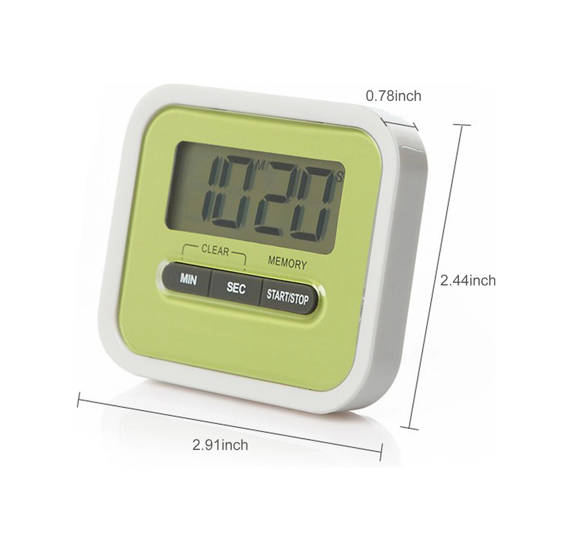 Youtek Yeşil Manyetik Mutfak Zamanlayıcı, Geri Sayım/duraklatma Fonksiyonu, Büyük Ekran, Yüksek Ses Pil Dahil Değil Yeşil
