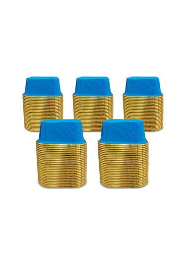 Kafem Muffin Kek Kapsülü Kare Mavi-altın 25li X 5 Paket - K36 Mavi + Altın