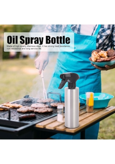 Hangfox 304 Paslanmaz Çelik Yağ Spreyi, 350ml Kapasite, Ayarlanabilir Uç,均匀 Sprey, Anti-koroziv, Mutfak & Barbekü İçin