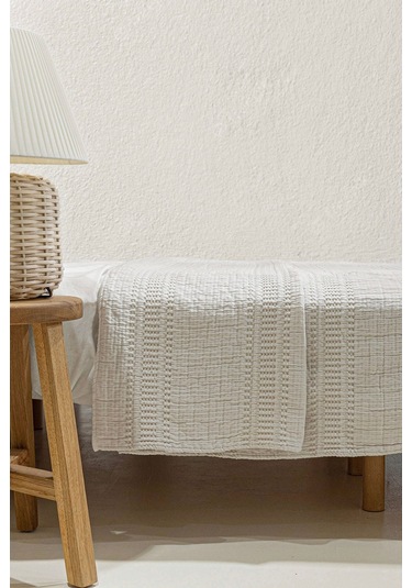 Koza Home Assos Krem Taş Yıkama Çift Kişilik Yatak Örtüsü 230x250 5035 514007 Diğer