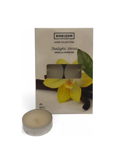 Tealight Vanilya 6 Lı Mum Krem