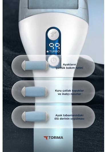 Torima Bcm-1138t Beyaz Led Ekran Göstergeli Turbo Modlu Su Geçirmez Ayak Bakım Törpüsü