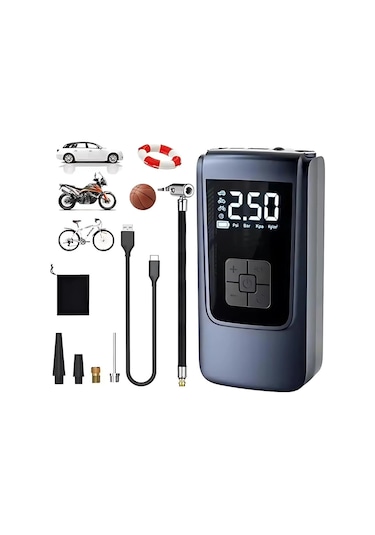 Coofbe 150psi 6000mah Şarjlı Otomatik Araç Lastik Şişirme Pompası Araç Lastik Hava Kompresörü Led Işıklı