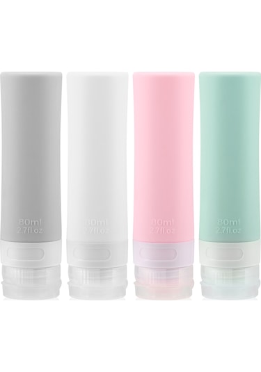 Reedark 4 Adet 80ml Sızdırmaz Silikon Seyahat Şişesi - Şampuan, Losyon Ve Sabun İçin Yeniden Doldurulabilir Diğer