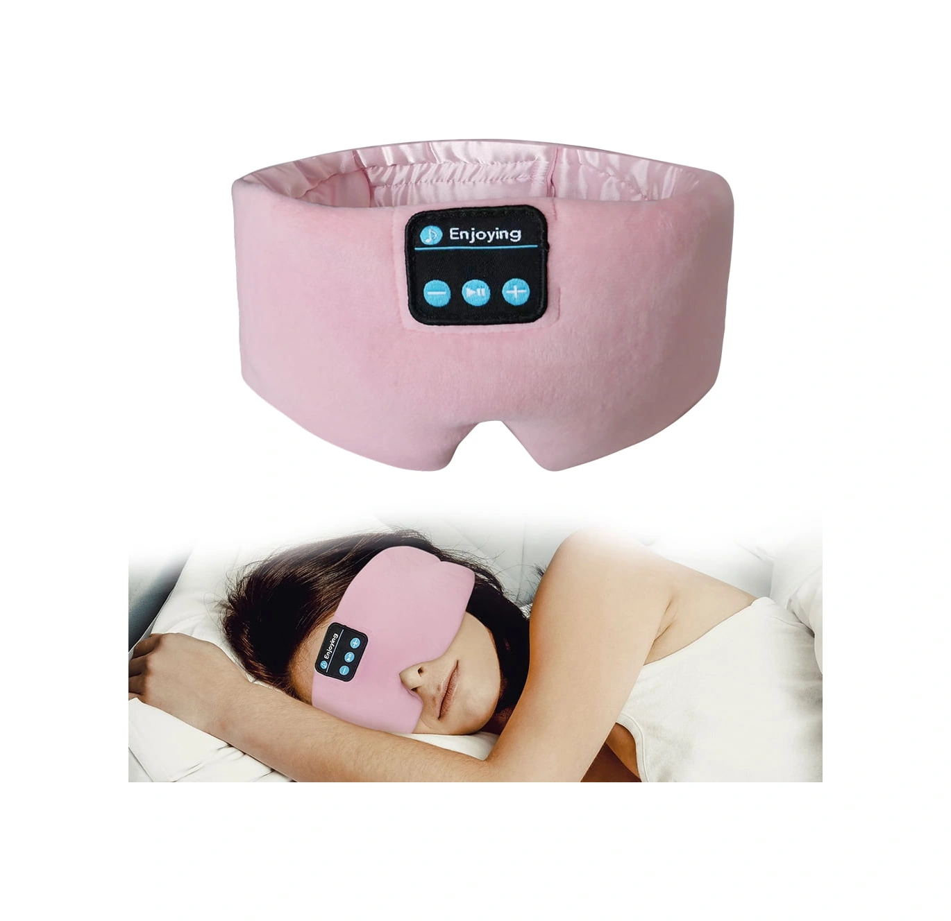 Uyku Kulaklığı Bluetooth Göz Maskesi Unisex, Yan Yatanlar Ve Uykusuzluk Çekenler İçin Uygun Seyahat leri Pembe