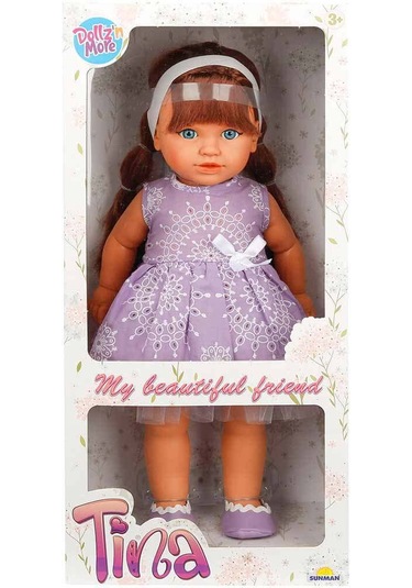 Tina Party Bebek 45 Cm. - Mor Elbiseli