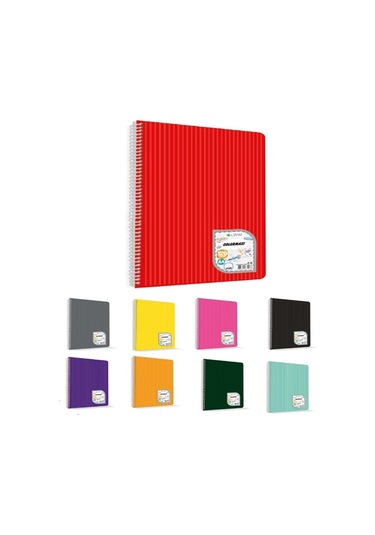 Çınar 60 Yaprak Çizgili Defter A4 Spiralli Pp - 4 Adet Çok Renkli