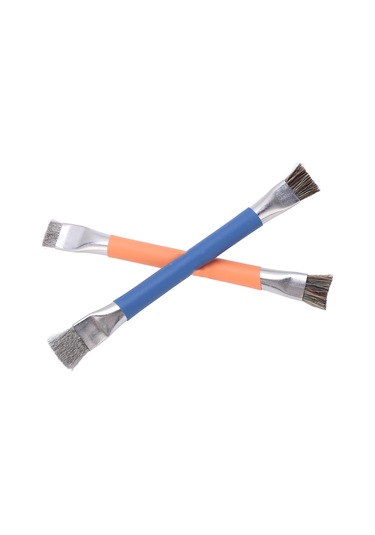 Lemestar Elektonik Bileşen Temizleme Fırçası, Çok Açıklı Premium Çelik Telve, Konforlu Kullanim, Turuncu-mavi 2'li Set