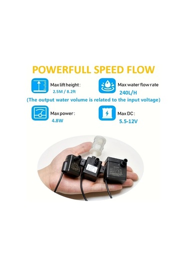 Oldfriend 3 Parçalı Usb Akvaryum Pompası Seti 5ft Hortum 240l/s Fıskiye