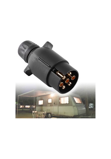 Konesam Avrupa Stili 7 Pinli N Tipi Plastiğe Dayanıklı Tırnak Bağlantı Plug, Fren, Sinyal Ve Etiket Lambaları İçin Güvenli Bağlantı, Kolay Kurulum - Trailer Ve Karavanlar İçin