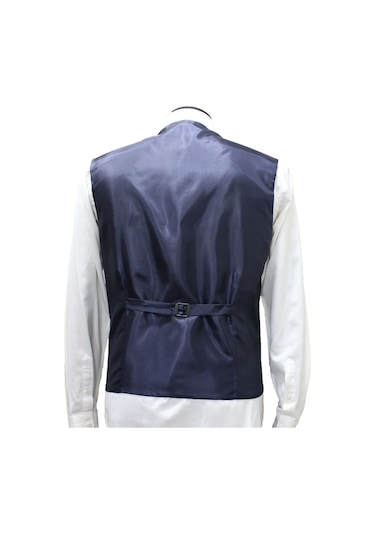 Mentor Regalo Erkek Yelek V Yaka Lacivert Desenli 50424