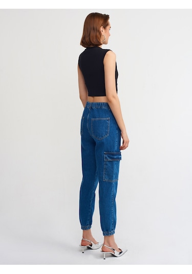 Dilvin Arkası Lastikli Jogger Mavi