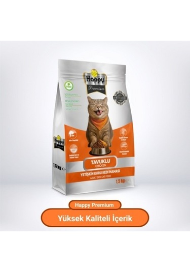Happy Tavuklu Kuru Kedi Maması 1500 G