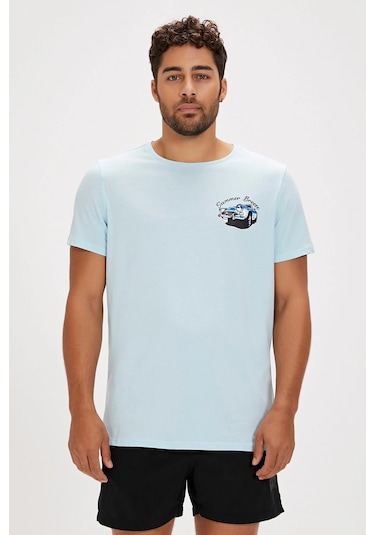 Bad Bear Dustin Sky Blue Baskılı Erkek Tişört Siyah