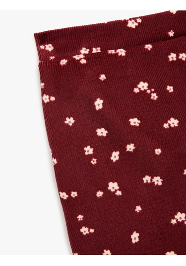 Koton Beli Lastikli Çiçekli Şort Etek Bordo Desenli 6wmg40103ak Bordo Desenli