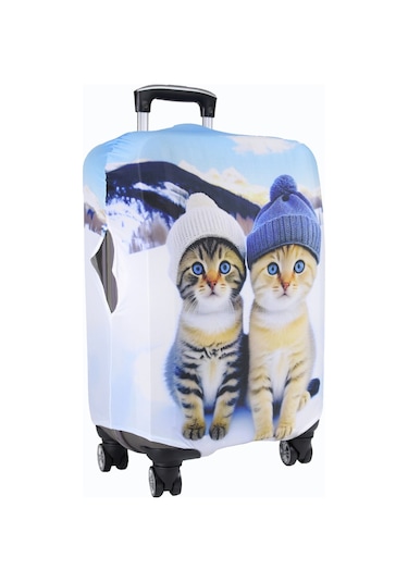 My Saraciye 83 Kedi Kar Valiz Kılıfı, Bavul Kılıfı - Kedi Kar 83 001