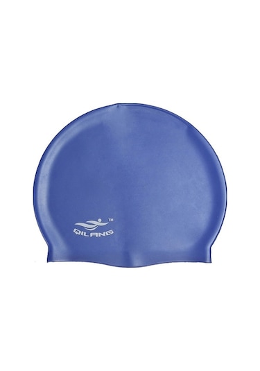 Dm Yetişkinler İçin Su Geçirmez Düz Koyu Mavi Silikon Yüzme Bonesi Koyu Mavi