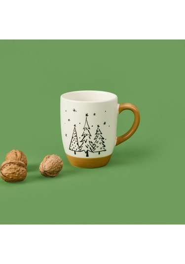 Excellent Houseware Ağaç Desenli Kupa - Kahverengi - 330 Ml Kahverengi