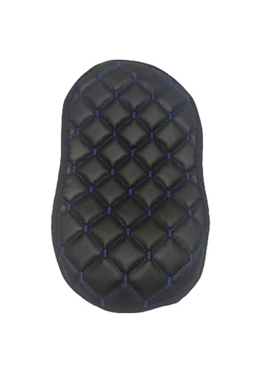 Araba Kol Dayama Örtüsü Oval Siyah Deri Mavi Desen