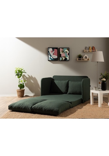 Pafu Saga İkili Katlanır Yataklı Koltuk Keten Haki