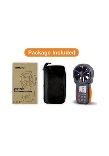 Boatshop1 Bt 100 Siyah Dijital El Tipi Anemometre Ruzgar Hizi Olcumu Sicaklik Ve Ruzgar Sogutma Arka Işıklı Lcd Ekran