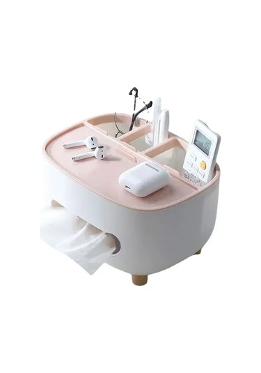 Springsun Kuzey Avrupa Stili Multifonksiyonel Kağıt Havlu Kutusu - Ev, Ofis, Masaüstü Uyumlu, Kumanda Saklama Özelliği, Dayanıklı Plastik, Nordik Pembe