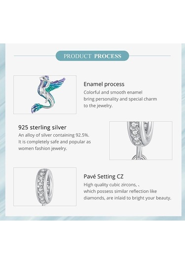 Wostu 925 Ayar Gümüş Renkli Emaye Uçan Ejderha Kolye Charms Kadınlar İçin Dıy Bilezik Ve Kolye Gümüş