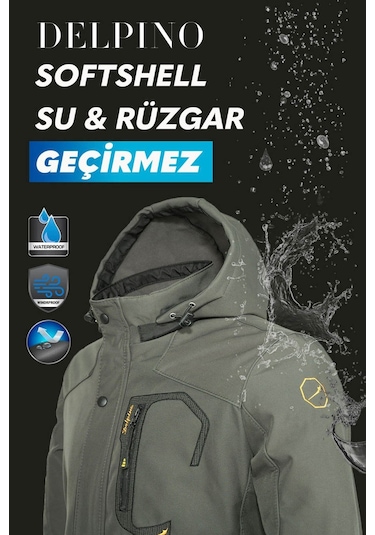 Delpino Softshell Haki Erkek Mont 5011 Haki
