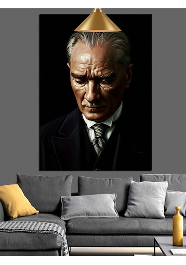 Mustafa Kemal Atatürk Dekoratif Kanvas - Mdf Ahşap Tablo