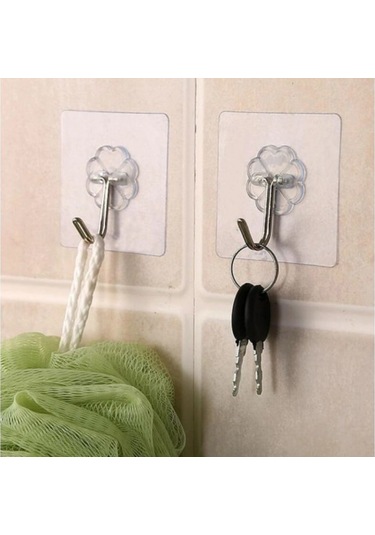 Kendinden Yapışkanlı Şeffaf Askı 5 Li Set Tdrtr Renkli