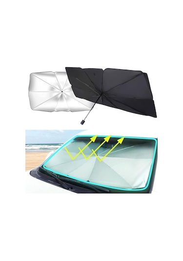 Bod Ön Cam Şemsiye Güneşlik Katlanabilir Esnek Gölgelik 140x80