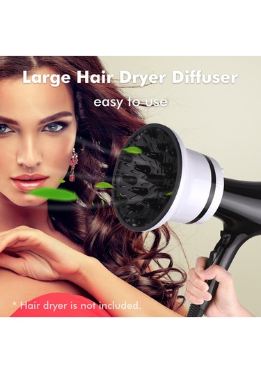 Vkemall Kolay Kullanımlı Saç Kurutma Difüzörü - Silikon Tabanlı, Çoğu Föne Uyumlu, Beyaz Renk